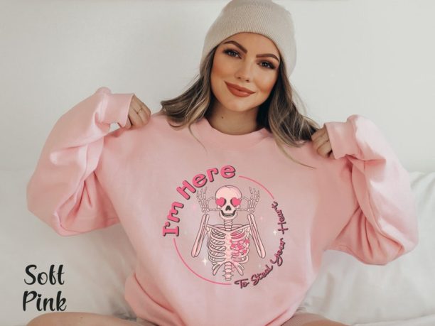 Funny Valentine Shirt Valentine Skeleton Sweatshirt