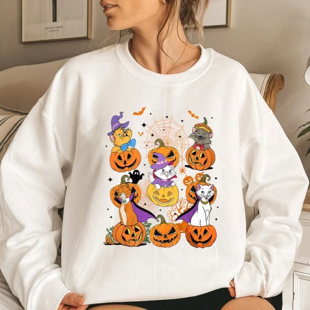 Disney The Aristocats Halloween Sweatshirt, Disney Marie Cat Halloween Shirt, Disney Cat Shirt, Disney Cataholic, Halloween Trick Or Treat