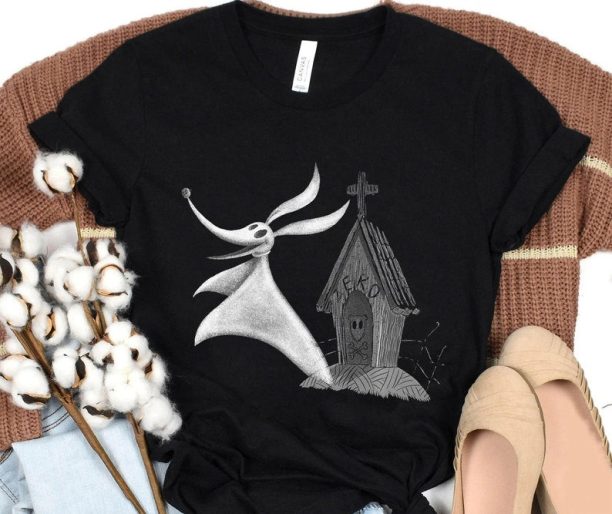 Disney The Nightmare Before Christmas Zero Dog House T-Shirt, Jack Skellington Shirt, Disneyland Halloween Christmas Party Matching Shirt