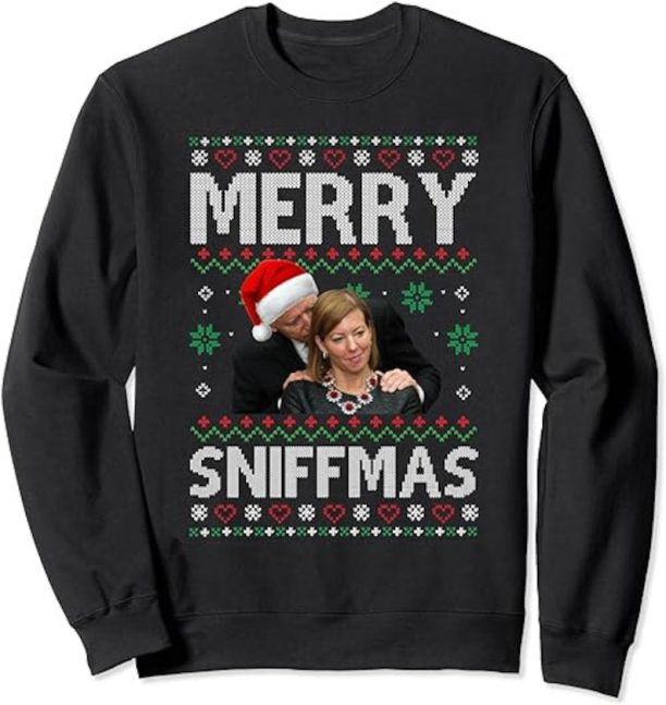 Santa Joe Biden Stephanie Carter Merry Sniffmas Christmas Sweatshirt