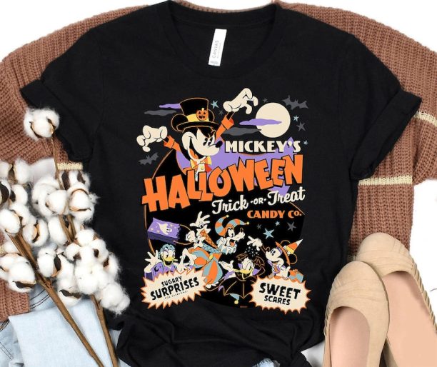 Disney Mickey’s Halloween Trick or Treat Candy Co. T-Shirt, Mickey and Friends, Disney Halloween Party 2023, WDW Matching Family Shirts