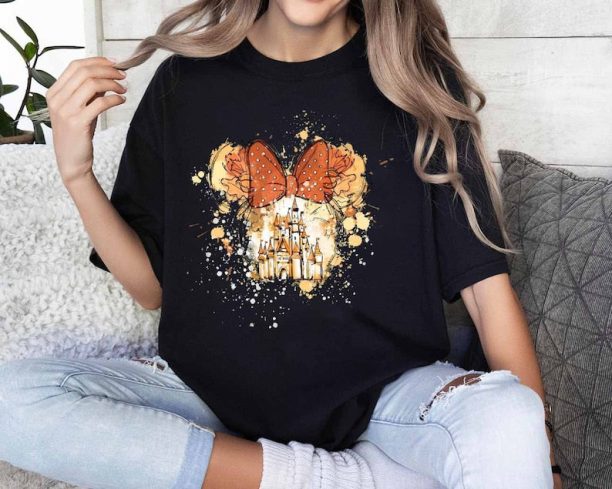 Disney Minnie Mouse Bow Shirt, Disney Castle Minnie Shirt