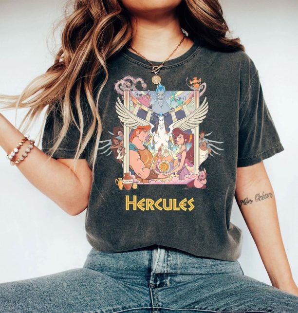 Disney Hercules Vintage Retro Hades Pegasus Megara T-shirt, Magic Kingdom Unisex T-shirt Family Birthday Gift Adult Kid Toddler Tee