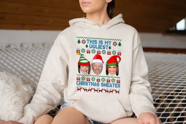 Santa Joe Biden This Is My Ugliest Christmas Hoodies, Biden Christmas , Ugly Christmas Joe Biden, Biden Xmas Hoodies