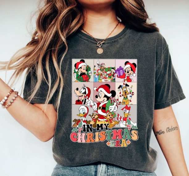 In My Christmas Era Mickey Shirt, Retro Mickey Eras Tour Shirt, Disney Mickey Mouse And Friends Christmas Shirt, Very Merry Christmas Party