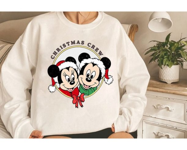 Mickey and Minnie Mouse Christmas Crew Sweatshirt , Mickey Mouse Sweatshirt, Disney Christmas Tee, Christmas