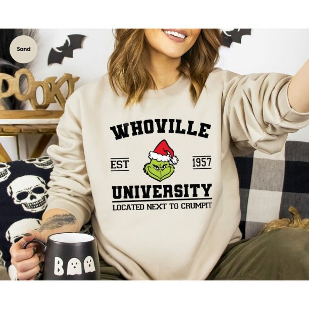 Christmas Whoville University Sweatshirt, Grinch Sweatshirt