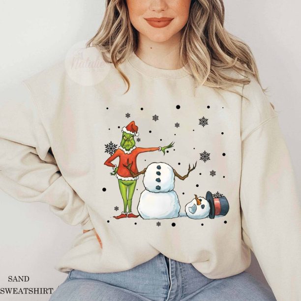 Funny Grinch Santa Christmas Comfort Colors Sweatshirt, The Grinch Movie T-shirt, Christmas Sweatshirt, Gift for women, Christmas Gift