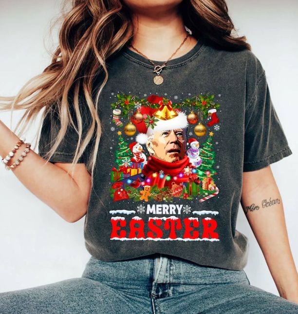 Happyy Easter Shirt, Biden Christmas Shirt, Santa Joe Biden Shirt, Funny Biden Shirt, Christmas Party Shirt