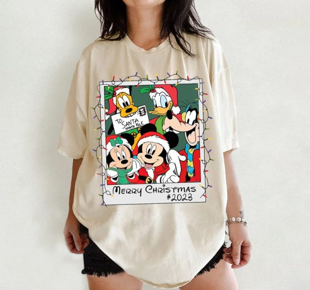 Disney Retro Mickey and Friends Merry Christmas Party Comfort Color T-Shirt