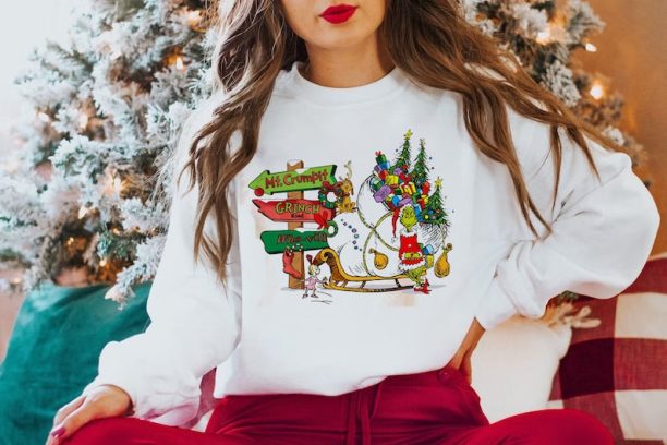 Vintage Merry Grinchmas Sweatshirt, The Grinch Chrismas Shirt, Xmas Holiday Shirt, Funny Christmas Crewneck, Grinch Family Shirt Git