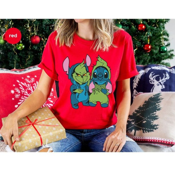 Grinch and Stitch Christmas Shirt