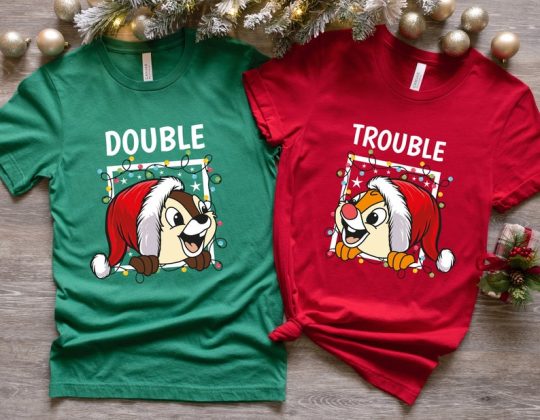 Chip and Dale Christmas Shirt, Disney Christmas Trip Shirt, Double Trouble Shirt, Disney Family Christmas Shirt, Christmas Couple Shirts