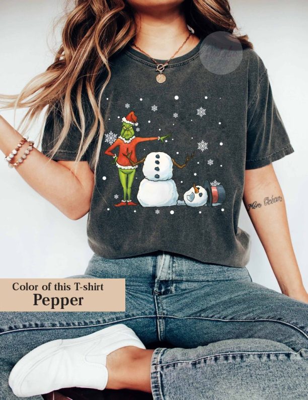 Funny Grinch Santa Christmas Comfort Colors Shirt, The Grinch Movie T-shirt, Christmas T-shirts, Gift for women, Christmas Gift