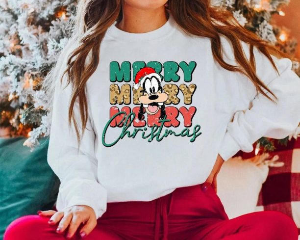 Goofy Merry Christmas Sweatshirt, Mickey And Friends Christmas Sweatshirt