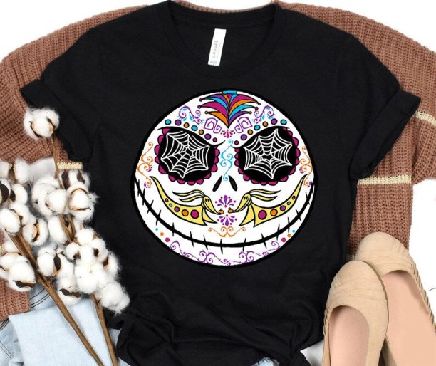 Disney The Nightmare Before Christmas Jack Sugar Skull T-Shirt , Disneyland Christmas Party Matching Gift, Disney Family Christmas