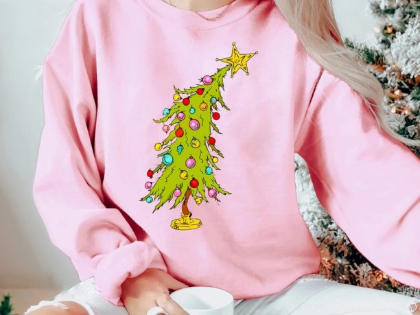 Whimsical Christmas Tree Shirt, Whoville Tree Sweatshirt, Whimsical Grinch Tree, Trendy Christmas Tree Sweatshirt, Grinch Tree, Merry gift