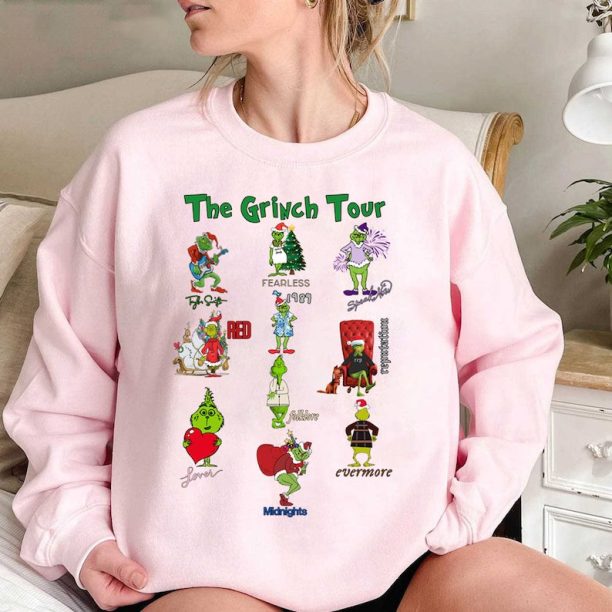 Taylor Swift Christmas Sweatshirt, Grinch Tour Shirt, Merry Grinchmas Shirt, Taylor Swiftie Eras Sweatshirt, Swiftmas Shirt, 1989 Taylors