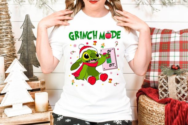 Griinch Sti-tch Mode On Sweatshirt, Disney Santa Sti-tch T-Shirt, Griinch Stole Christmas, Disney Christmas Shirt, Christmas Gift