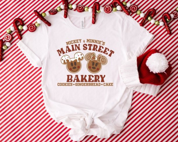 Mickey Minnie Main Street Bakery Shirt, Christmas Gingerbread Shirt Hoodie tshirt, Disney Christmas Cookies Shirt, Disney Winter Shirt