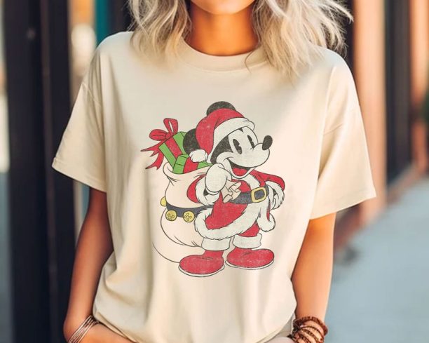 Mickey Santa Christmas Shirt, Disney Santa Xmas Shirt, Xmas Mickey Candy Cane Shirt, Mickey's Very Merry Christmas Party Shirt