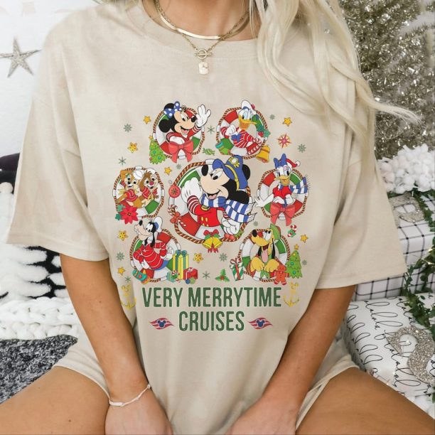 Mickey and Friends Very Merrytime Cruise Christmas Shirt, Disneyland Family Christmas Cruise Shirts, Mickey's Very Merry Christmas Party