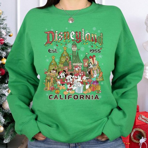 Disneyland Christmas Sweatshirt, Mickey And Friends Christmas weatshirt