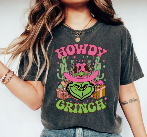 Howdy Grinch Shirt, Grinch Shirt, Country Christmas Shirt, Retro Christmas Shirt, Holiday Season Shirt, Christmas Cowboy Shirt