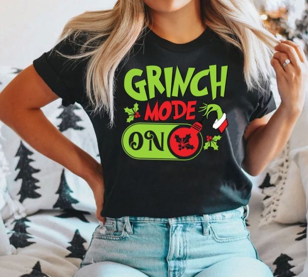 Christmas Grinchy Mode Shirt Christmas Shirt, Retro Grinch Shirt, Merry Grinchmas Shirt, Grinchmas Mode On Shirt, Holiday Shirt