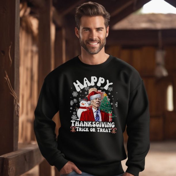 Happy Thanksgiving Trick or Treat, Joe Biden Santa Christmas Sweater