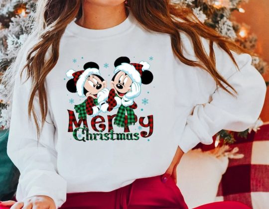 Disney Merry Christmas Sweatshirt,Disney Christmas Vibes,Disney Magic Kingdom,Santa Mickey And Minnie Christmas,Disney Family Matching Sweatshirt