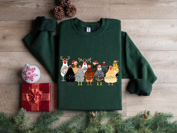 Сute Christmas Chickens Sweatshirt