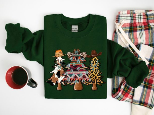 Christmas Cowboy Sweatshirt ,Western Santa Christmas Sweatshirt