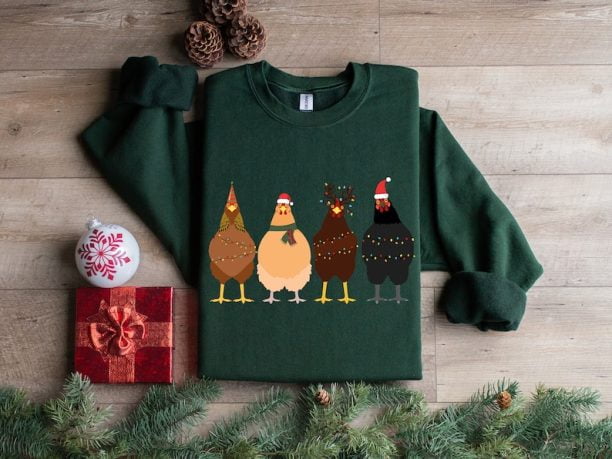 Funny Christmas Chicken Sweatshirt