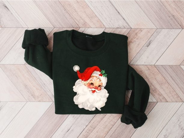 Retro Cheerful Santa Sweatshirt