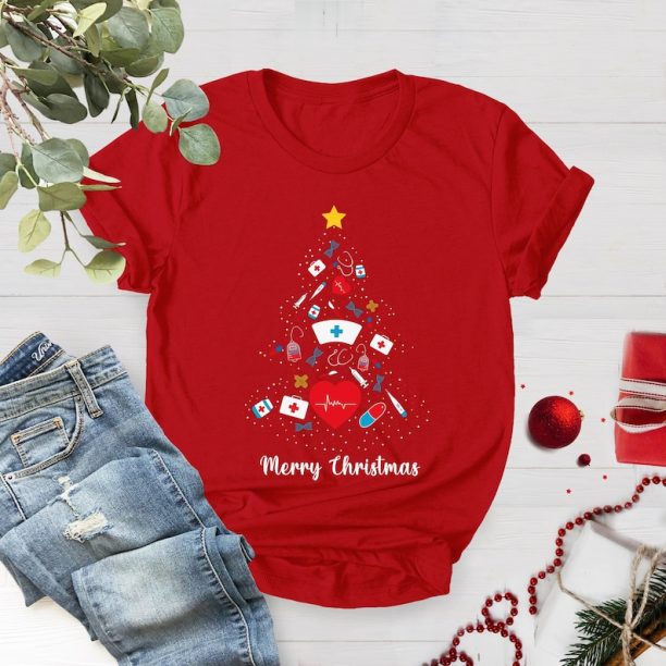 Nurse Christmas Tree Shirt