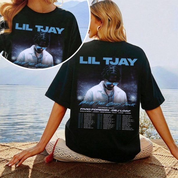 Lil Tjay Shirt Beat The Odds Tour tshirt Lil Tjay Tour 2023 Rap Concert 2023 T-shirt Rapper Double Sides Shirt Gift For Fans