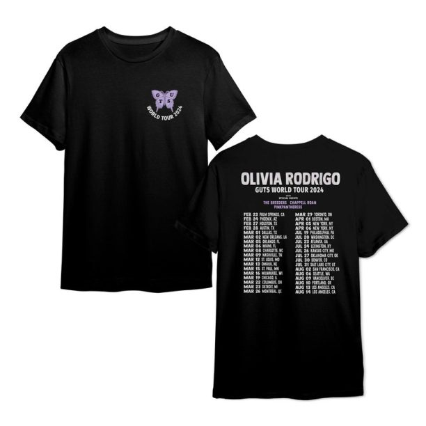 Olivia Rodrigo Shirt Guts Tour 2024