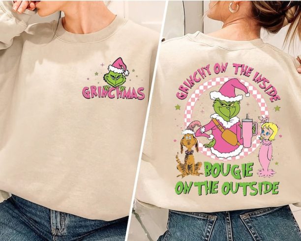 Merry GrinchMas Double Sided Crewneck Sweatshirt, Grinch Hoodie Sweater, Adult T shirt,Youth Tee,Toddler Tshirt, Funny Grinch Sweater