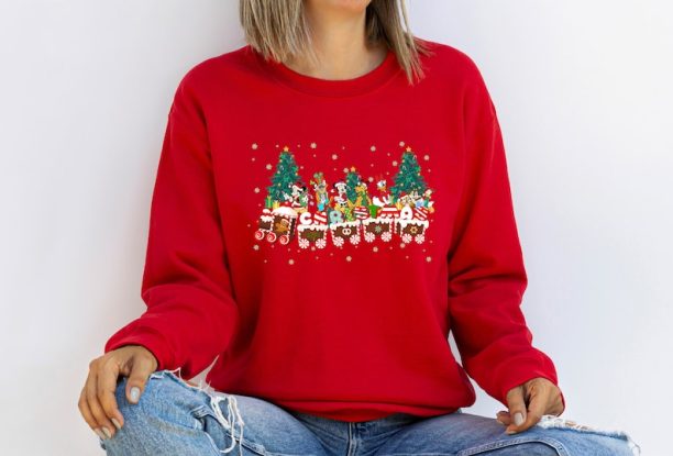 Disney Train Gingerbread Sweater, Mickey And Friends Christmas Sweatshirt