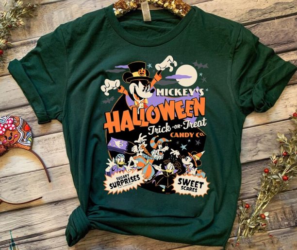 Disney Mickey’s Halloween Trick or Treat Candy Co. T-Shirt, Mickey and Friends, Disney Halloween Party 2023, WDW Matching Family Shirts