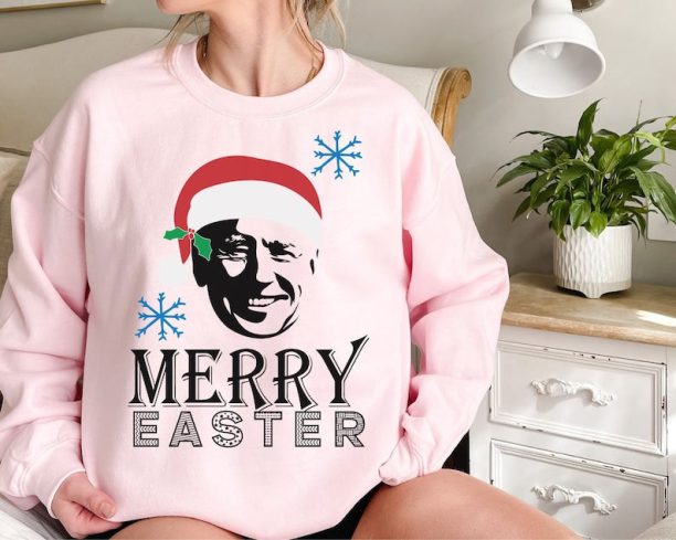 Ugly Christmas Sweater Happy Easter Joe Biden Funny Xmas Sweatshirt Unisex Sweater Party Christmas T-Shirt Funny Biden Shirt Funny Ugly Tee