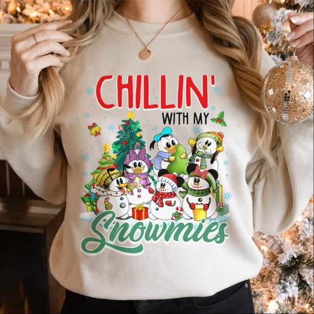 Chillin With My Snowmies Sweatshirt, Mickey and Friends Snowman Sweatshirt