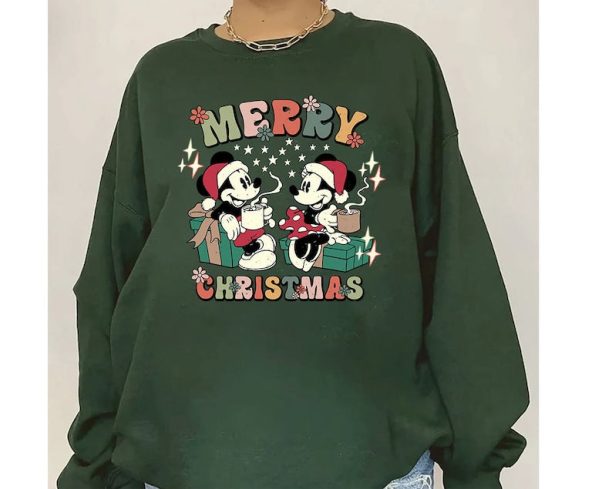 Mickey And Minnie Christmas Sweatshirt, Disney Christmas Vintage Sweatshirt, Disney Family Christmas Sweatshirt, Christmas Gift, Christmas Tee