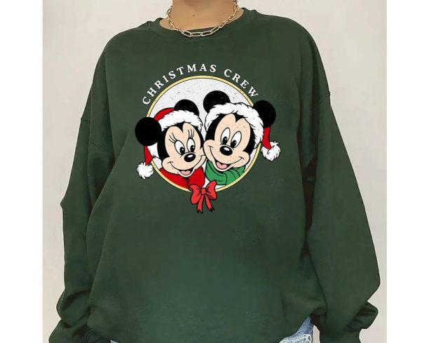 Mickey and Minnie Mouse Christmas Crew Sweatshirt , Mickey Mouse Sweatshirt, Disney Christmas Tee, Christmas