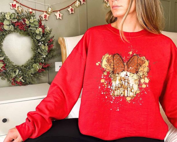 Disney Minnie Mouse Bow Sweatshirt, Disney Castle Minnie Sweatshirt