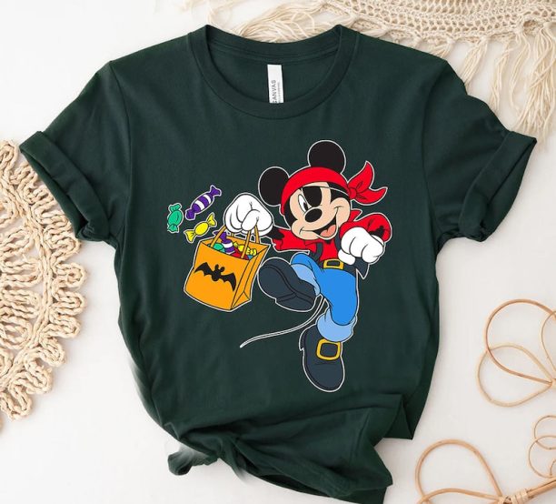 Disney Halloween Mickey Mouse Pirate T-Shirt, Mickey's Not So Scary Shirt, Disneyland Halloween Matching Family Shirts, Halloween Party Gift