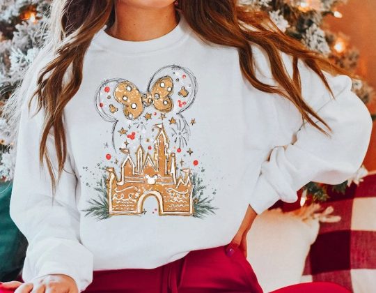 Disney Gingerbread Castle Sweatshirt, Disney Christmas Family Shirts, Disney Christmas Shirt, Minnie Mickey Christmas Sweatshirt, Disney Gingerbread Sweatshirt