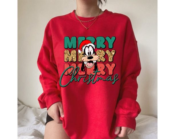 Goofy Merry Christmas Sweatshirt, Mickey And Friends Christmas Sweatshirt