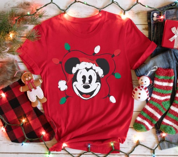 Mickey Mouse Christmas Sweatshirt, Disney Christmas Lights Shirt, Disney Christmas Trip Shirt, Disneyland Holiday Shirt, Mickey Xmas Tee